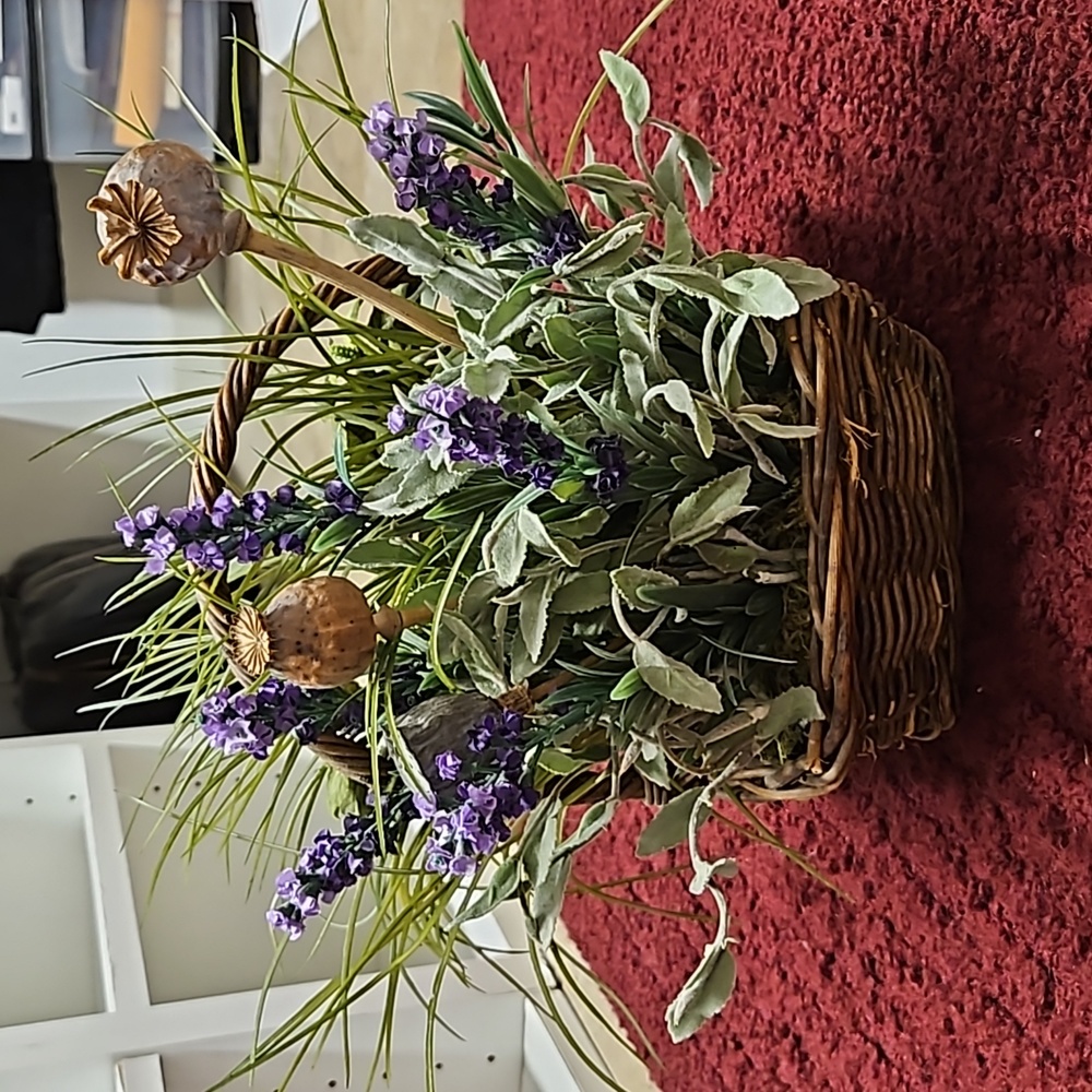 Faux Flowers in Basket